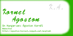 kornel agoston business card